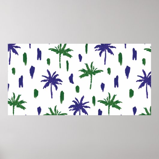 Poster Beau palmiers tropicaux motif (Devant)