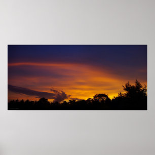 Poster Beau panorama de coucher du soleil