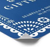 Poster Beau Papel Bleu Picado Symbole de réception de mar (Coin)