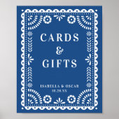 Poster Beau Papel Bleu Picado Symbole de réception de mar (Devant)