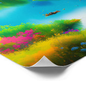 Poster beau paysage avec l'affiche de la rivière (Coin)