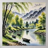 Poster Beau paysage chinois (Devant)