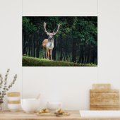 Poster Beau paysage naturel de cerfs en jachère (Cuisine)