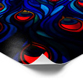 Poster Beau Peacock Vitrail Art de la faune (Coin)