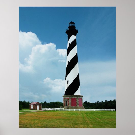 Poster Beau phare de Cape Hatteras Outer Banks NC (Devant)