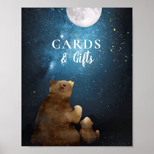 Poster Beau Porter Sur La Lune Cartes Cadeaux (Devant)