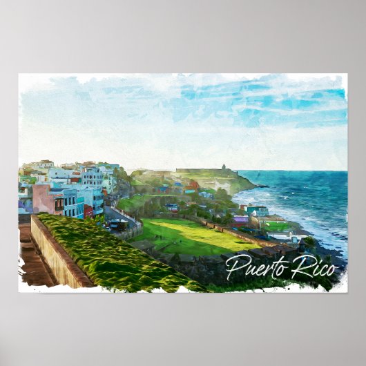 Poster Beau Porto Rico Scenery Travel (Devant)
