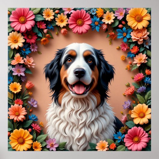 Poster Beau portrait de chien (Devant)