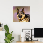 Poster Beau portrait de chien berger allemand (Bureau à domicile)