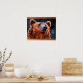 Poster Beau Portrait d'ours Brown Faune Photo (Cuisine)