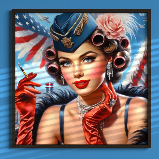 Poster Beau Portrait Vintage fille