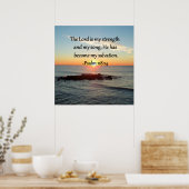 Poster Beau Psaume 118:14 Sunrise Photo Design (Cuisine)