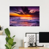 Poster Beau Purple Orange Ciel et Océan (Bureau à domicile)