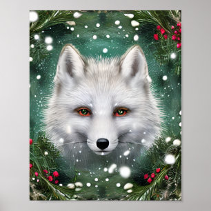Poster Beau renard de Noël