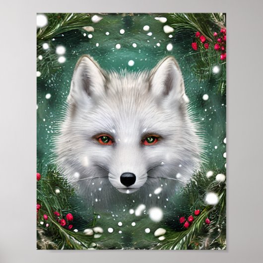 Poster Beau renard de Noël (Devant)