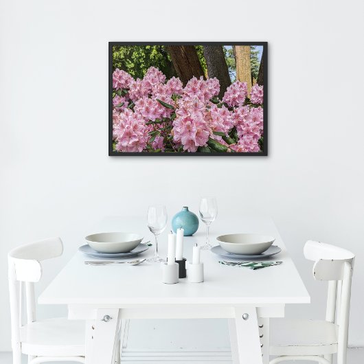 Poster Beau Rhododendron Rose fleurit Floral