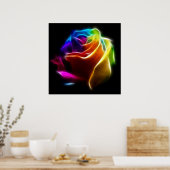 Poster Beau Rose de couleurs No2 (Cuisine)