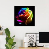 Poster Beau Rose de couleurs No2 (Bureau à domicile)