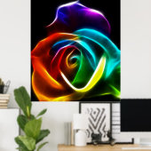 Poster Beau Rose de couleurs No3 (Bureau à domicile)