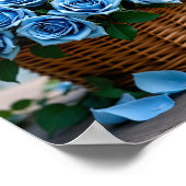 Poster Beau rose en bleu (Coin)
