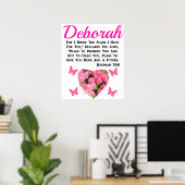 POSTER BEAU ROSE FLORALE PERSONNALISÉ JEREMIAH 29:11 (Bureau à domicile)