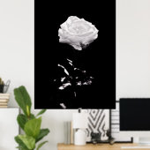 Poster Beau Rose noir et blanc Gros plan (Bureau à domicile)