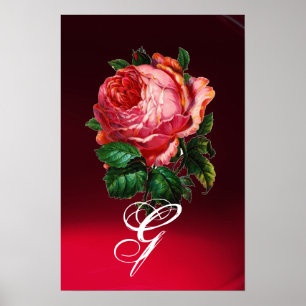 POSTER BEAU ROSE ROSE ROSE MONOGRAM