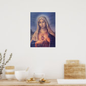 Poster Beau Sacré Coeur Religieux de Vierge Marie (Cuisine)