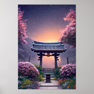 Poster Beau Sanctuaire au coucher du soleil