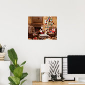 Poster Beau sapin de Noël Salon Scène (Bureau à domicile)