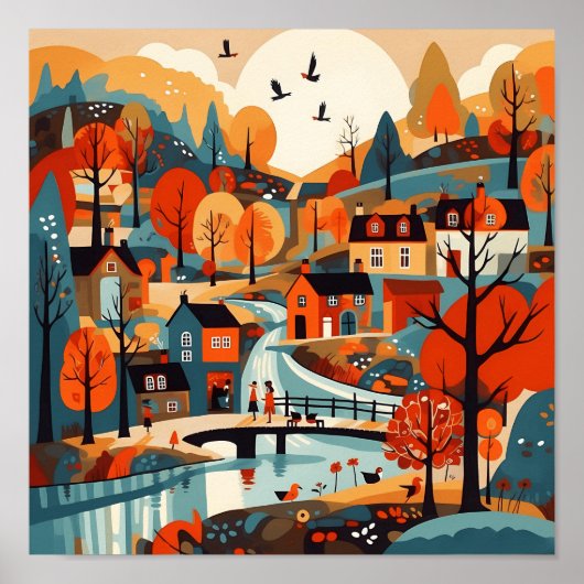 Poster Beau Scandi Village Art (Devant)