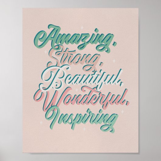 Poster Beau script de typographie 3D inspirant (Devant)