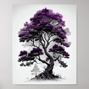 Poster Beau Sketch D'Arbre Noir Et Blanc Pour La Maison