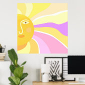 Poster beau soleil peinture abstraite (Bureau à domicile)