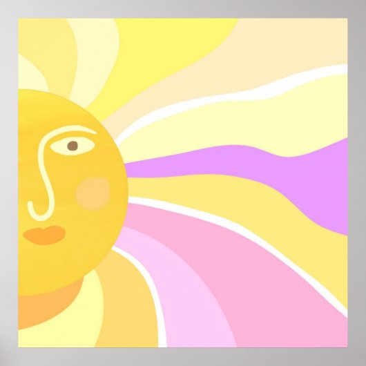 Poster beau soleil peinture abstraite (Devant)