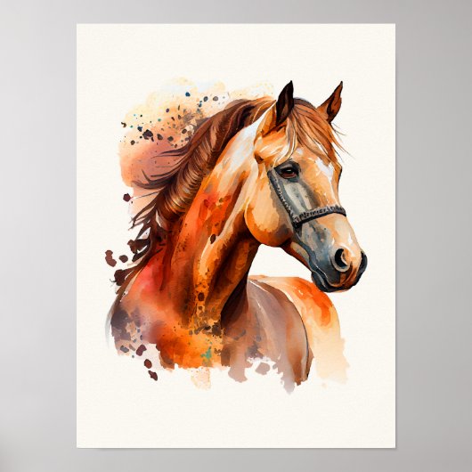 Poster Beau Sorrel Horse Portrait (Devant)