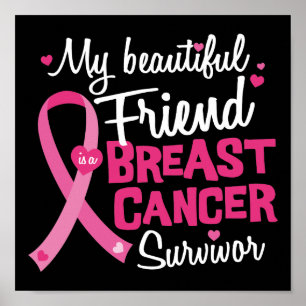 Poster Beau survivant de cancer du sein d'ami