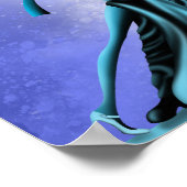 Poster Beau Tango de danse en couple au clair de lune (Coin)