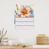Poster Beau Tiger Lily 2025 Calendrier (Cuisine)