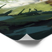 Poster Beau Tigre courir dans la peinture de la jungle (Coin)