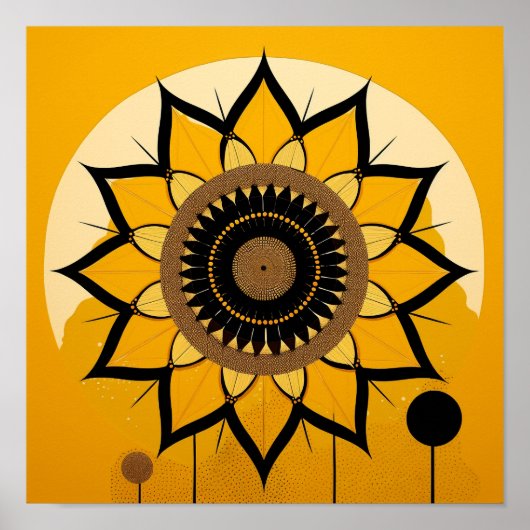 Poster Beau Tournesol Minimaliste (Devant)