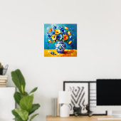 Poster Beau vase de fleurs (Bureau à domicile)