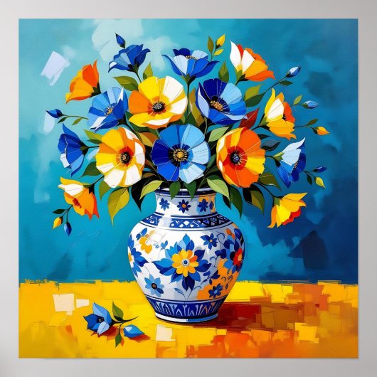 Poster Beau vase de fleurs (Devant)