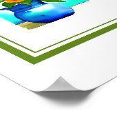 Poster Beau Vase Fleur Bleu Fleur Droite Fleur Côté (Coin)