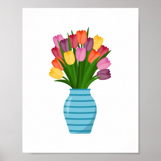 Poster Beau Vase Fleur Colorée (Devant)