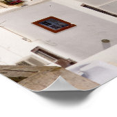 Poster Beau village d'Oia avec bâtiments blancs (Coin)