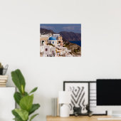 Poster Beau village d'Oia avec bâtiments blancs (Bureau à domicile)