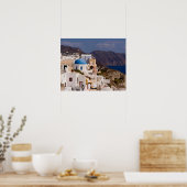 Poster Beau village d'Oia avec bâtiments blancs (Cuisine)