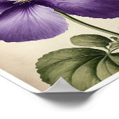 Poster Beau Violet Fleur Mur Art Décor Mur (Coin)