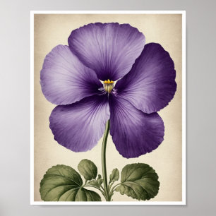 Poster Beau Violet Fleur Mur Art Décor Mur